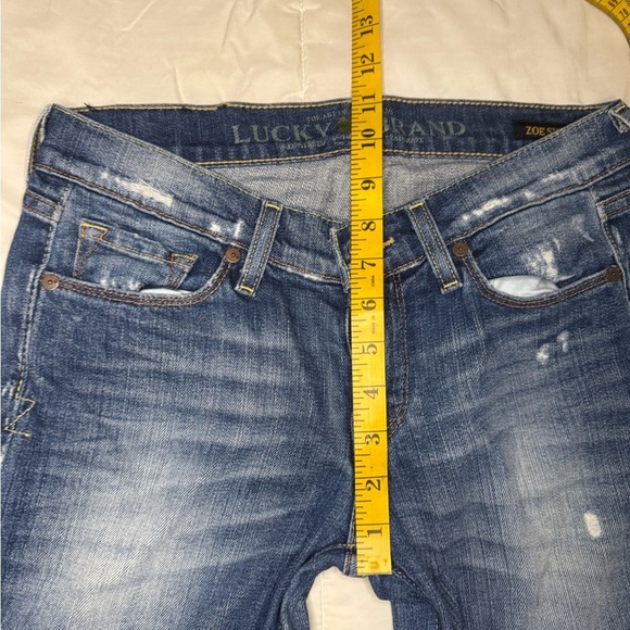 Lucky Brand Blue Straight Jeans with Vintage Distressing NoSize Tag.  #27 - Picture 6 of 11